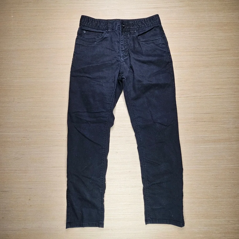 prAna Slim Fit Black Organic Cotton‎ Blend Mens Pants 28x28 Fits 28x26.5